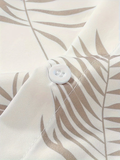 Herren Sommer Set | zweiteilig Shirt Shorts | tropischer Print | bequem lässig-Luzern Mode