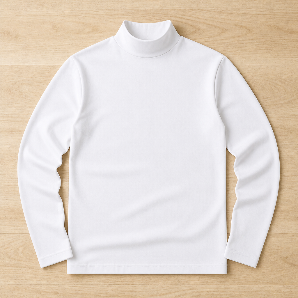 Men's Slim Fit Long Sleeve Tee with Foldable High Neck Collar 8